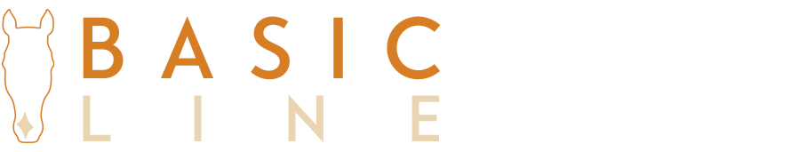 Logo der Basic Line von Bukephalos Minerals – Pferdekopf mit kleiner Schnippe, symbolisiert hochwertige tägliche Mineralstoffversorgung für Pferde.