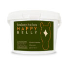 Kleiner Eimer des Produkts 'Happy Belly' von Bukephalos Minerals – Ergänzungsfuttermittel zur Unterstützung des Magen-Darm-Systems bei Pferden.