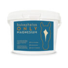Eimer des Produkts 'Only Magnesium' von Bukephalos Minerals – Hoch bioverfügbares Magnesium(bis)glycinat-Pulver zur Unterstützung bei Muskelverspannungen und Nervosität bei Pferden.
